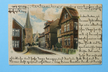 Ansichtskarte Litho AK Wernigerode 1902 Westernthor Solbergsches Gymnasium Straßenansicht Häuser Architektur Ortsansicht Sachsen Anhalt